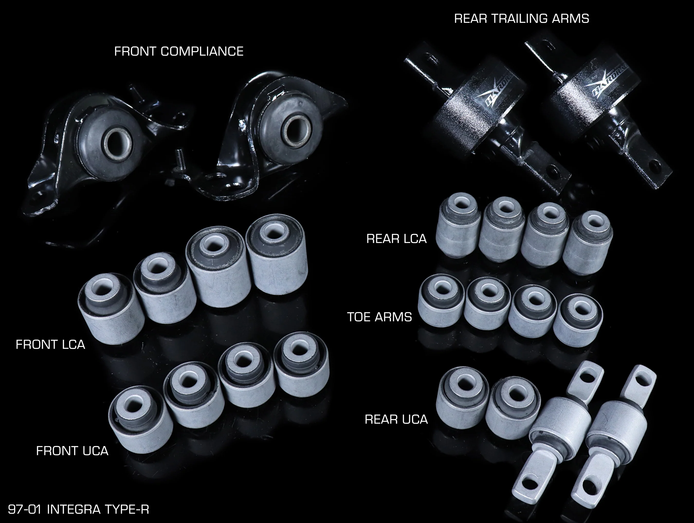 Hardrace Hard Rubber Bushing Set - 97-01 Integra Type-R - Image 2