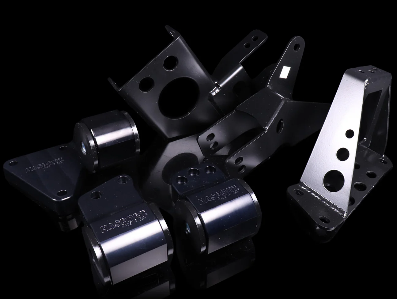 Hasport Billet Black K-series Engine w/AWD Trans Mount Kit (EGKAWDB) - 92-95 Civic / 94-01 Integra