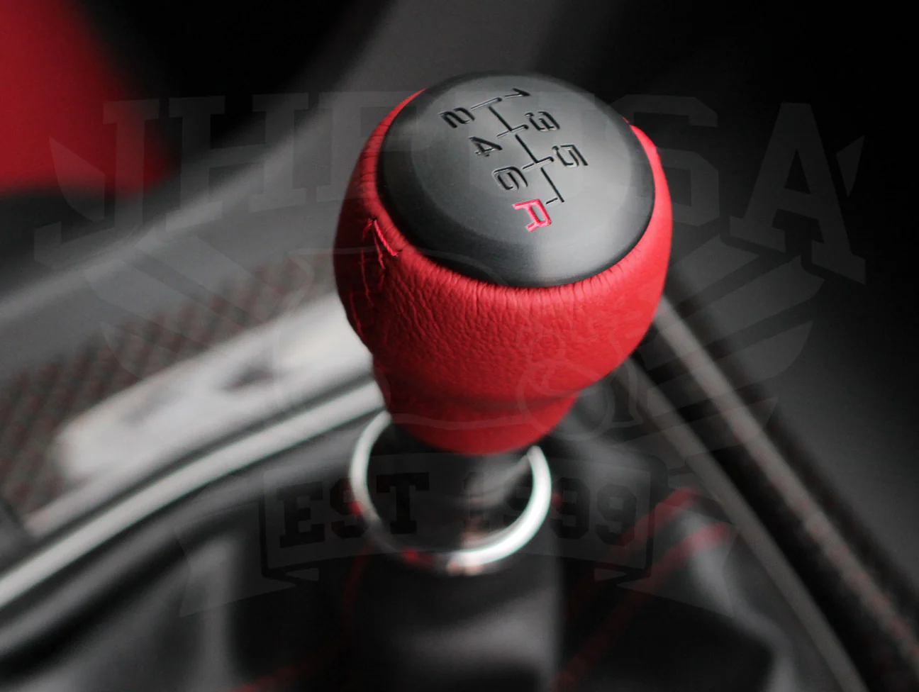 Honda Red Leather Black Alumite Shift Knob (6-speed) - 2017+ Civic Type-R (FK8) - Image 3