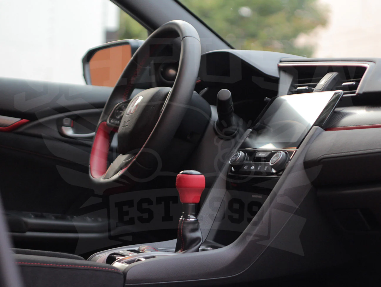 Honda Red Leather Black Alumite Shift Knob (6-speed) - 2017+ Civic Type-R (FK8) - Image 6
