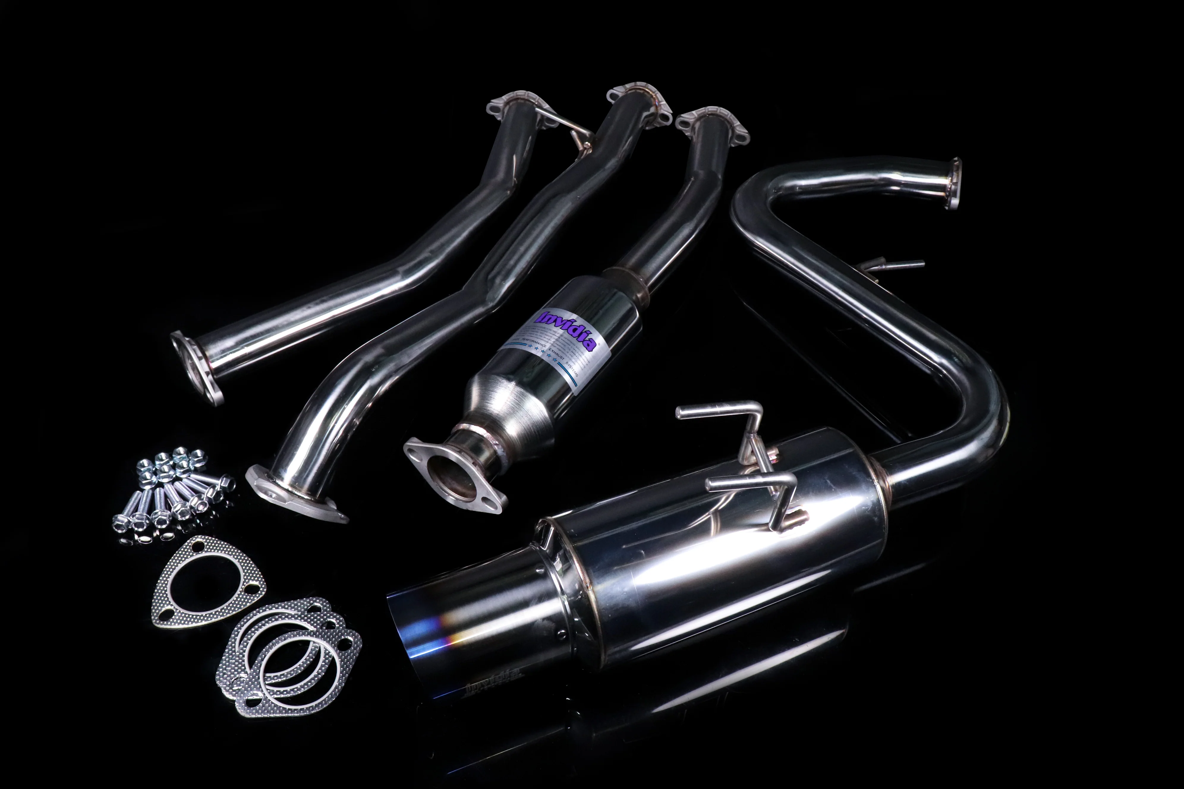 Invidia Single N1 Cat-Back Exhaust w/Ti Burnt Tips - 2016-21 Civic Sedan