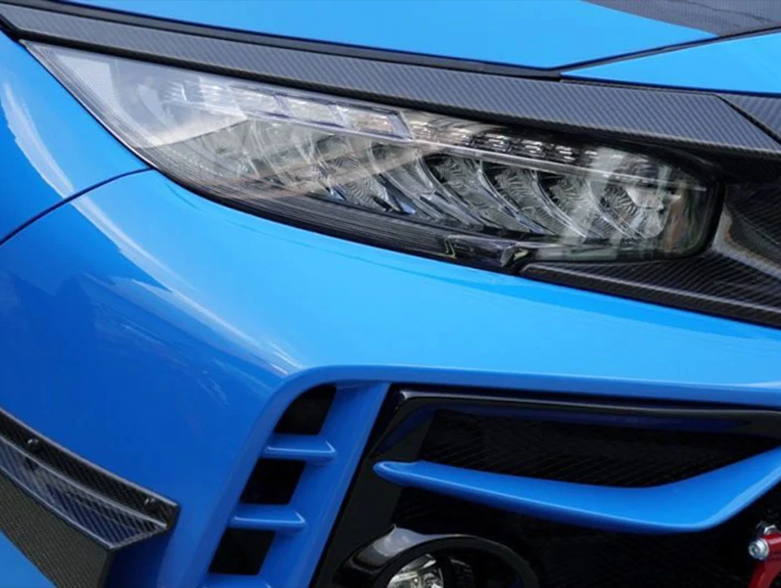 J's Racing Carbon Fiber Grill Extensions - 17-21 Civic Type R FK8 - Image 7