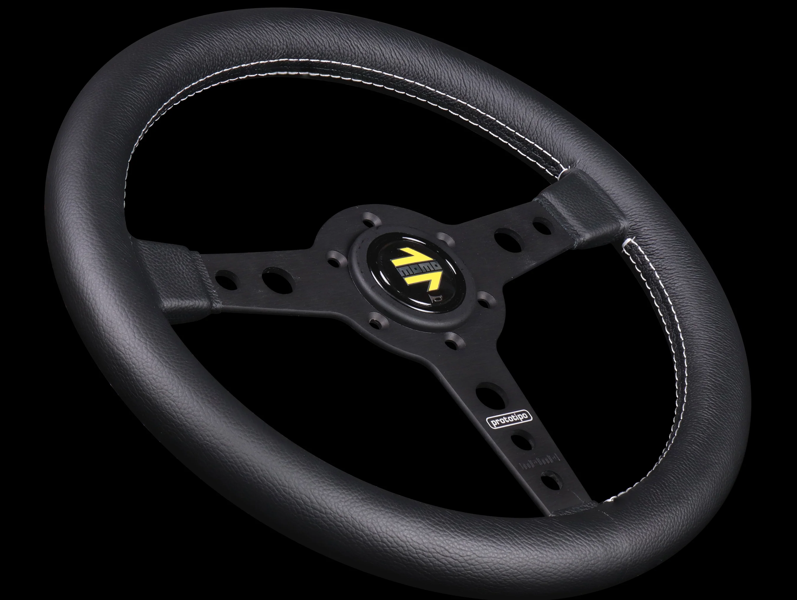 Momo 320mm Prototipo Steering Wheel - Black Spoke - Image 2
