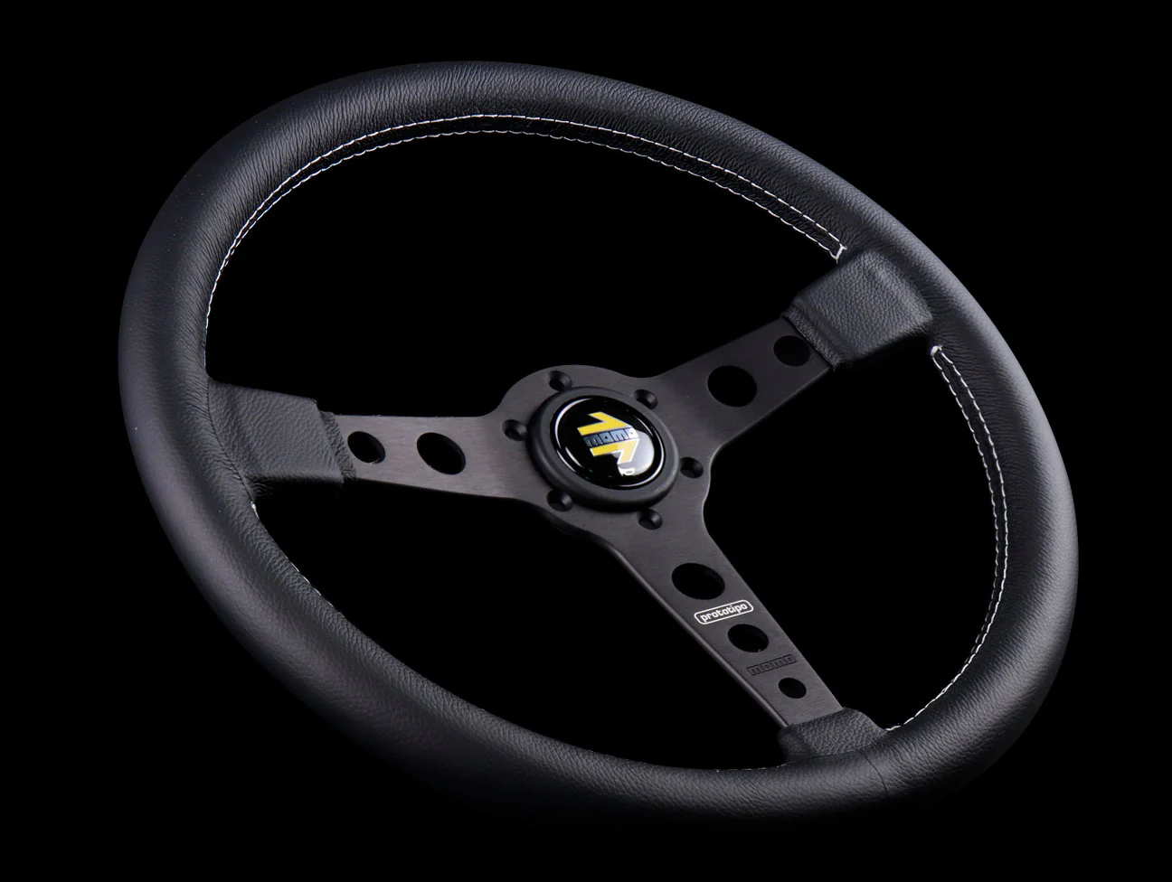 Momo 370mm Prototipo Steering Wheel - Black Spoke - Image 2
