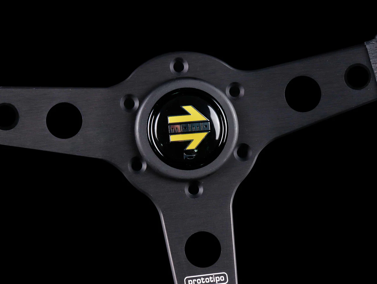 Momo 370mm Prototipo Steering Wheel - Black Spoke - Image 3