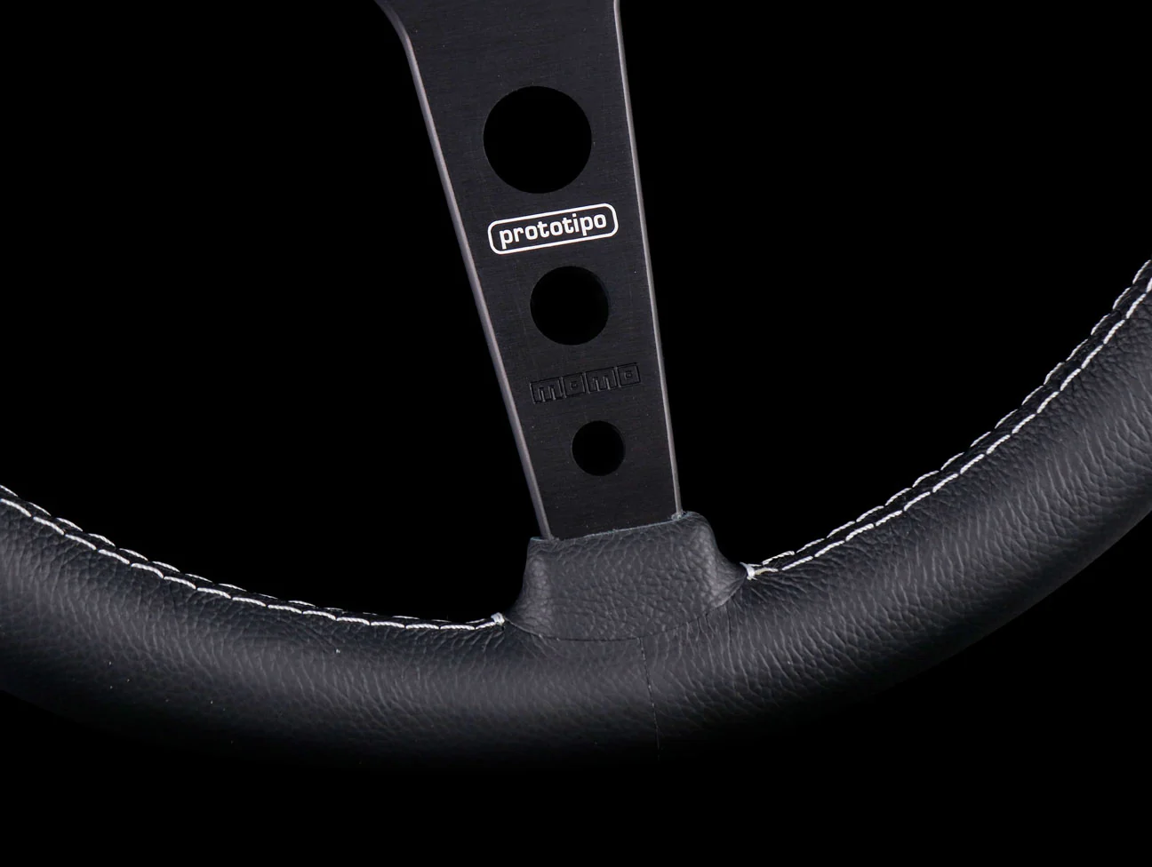 Momo 370mm Prototipo Steering Wheel - Black Spoke - Image 4