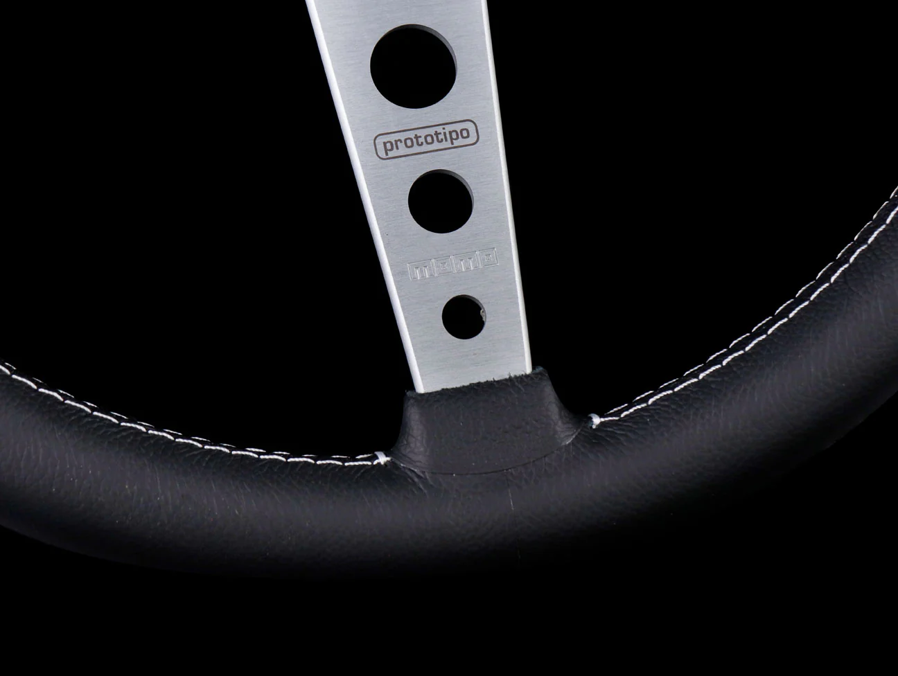 Momo 370mm Prototipo Steering Wheel - Silver Spoke - Image 5