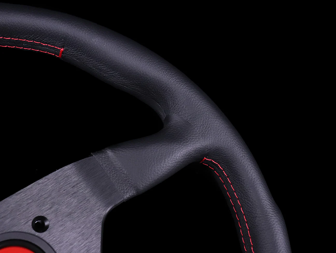 Momo Monte Carlo Steering Wheel - Leather w/ Red Stitch - Image 4