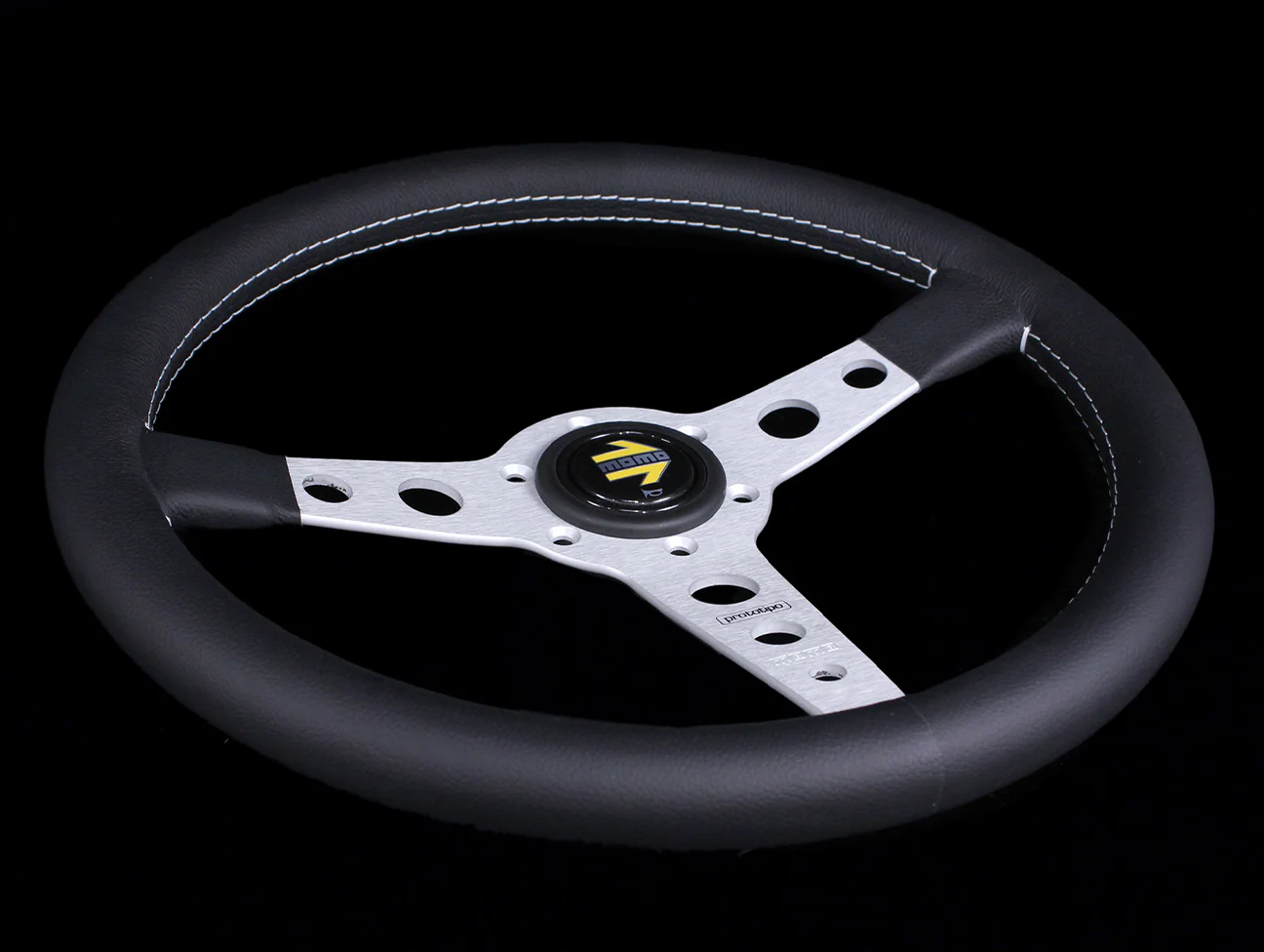 Momo 350mm Prototipo Steering Wheel - Silver Spoke - Image 2