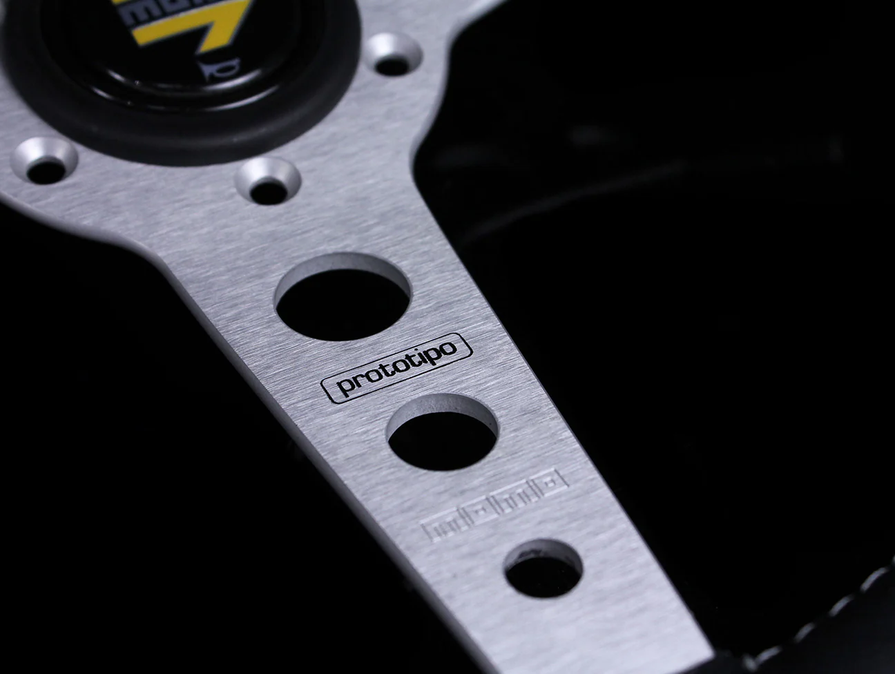 Momo 350mm Prototipo Steering Wheel - Silver Spoke - Image 4