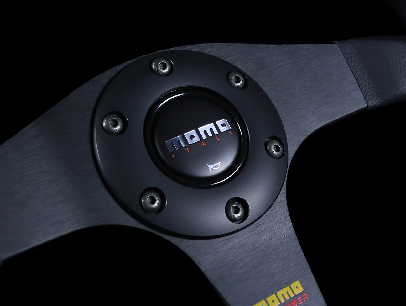 Momo Tuner Steering Wheel Red Stitching - Image 3