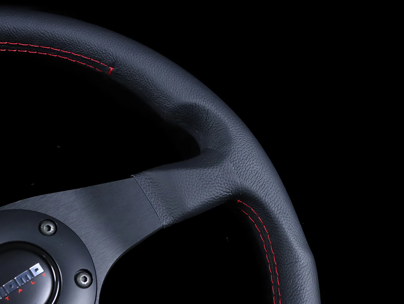 Momo Tuner Steering Wheel Red Stitching - Image 4