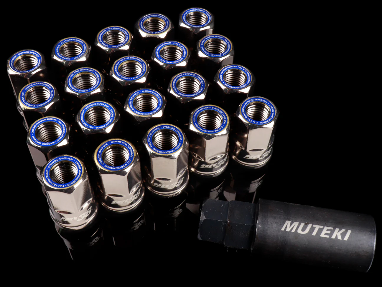 Muteki HR38 12x1.50 Open End Lug Kit - Titanium Chrome - Image 4