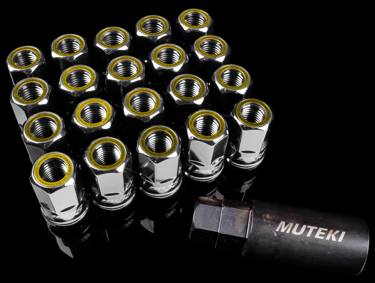 Muteki HR38 12x1.50 Open End Lug Kit - Titanium Chrome - Image 6