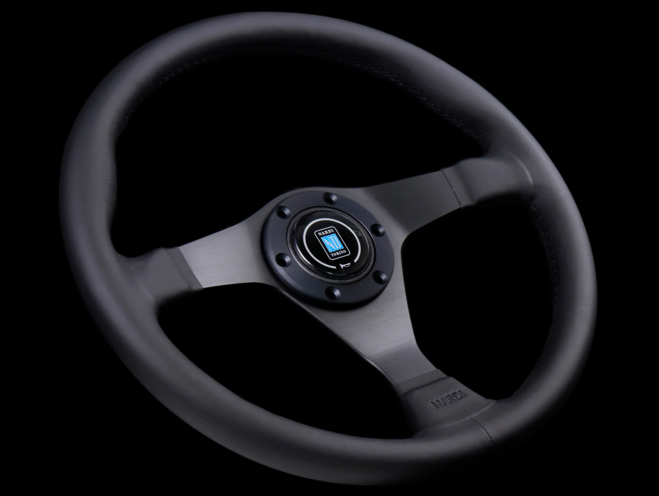 Nardi 3/0 Gara 350mm Steering Wheel - Black Leather / Black Stitch - Image 2