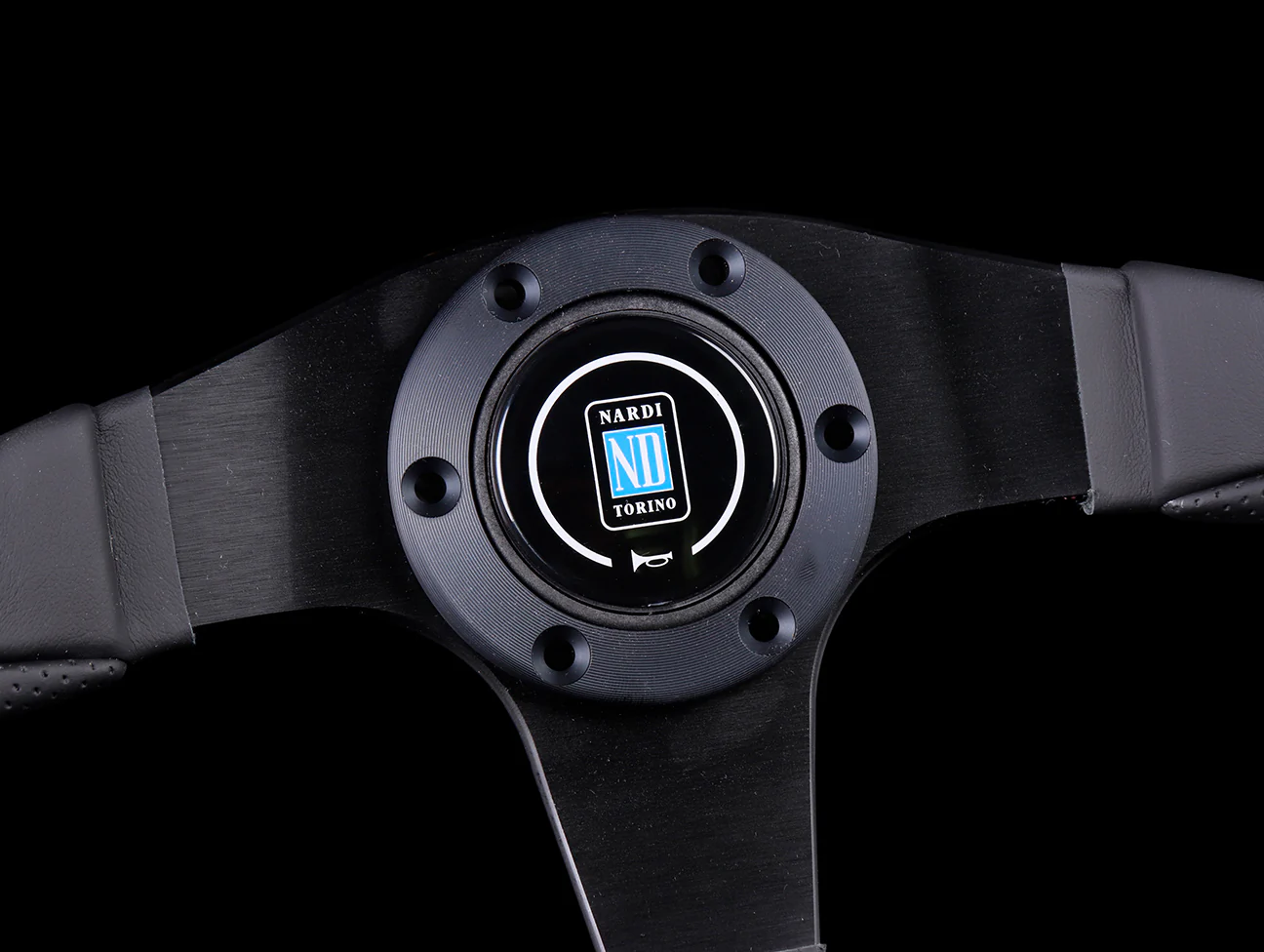 Nardi Challenge 350mm Steering Wheel - Black Leather / Black Stitch - Image 3
