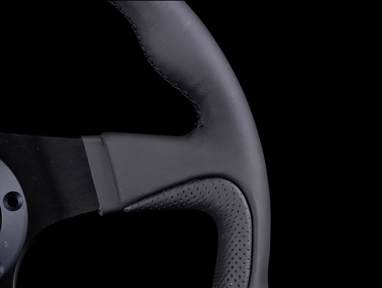 Nardi Challenge 350mm Steering Wheel - Black Leather / Black Stitch - Image 4