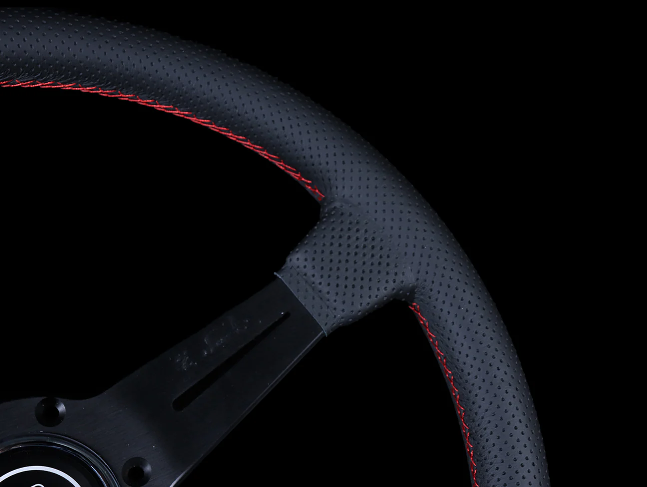 Nardi Classic 330mm Steering Wheel - Black Perforated Leather / Red Stitch - Image 4