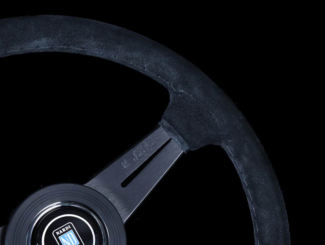 Nardi Classic 360mm Steering Wheel - Black Suede / Black Stitch - Image 4