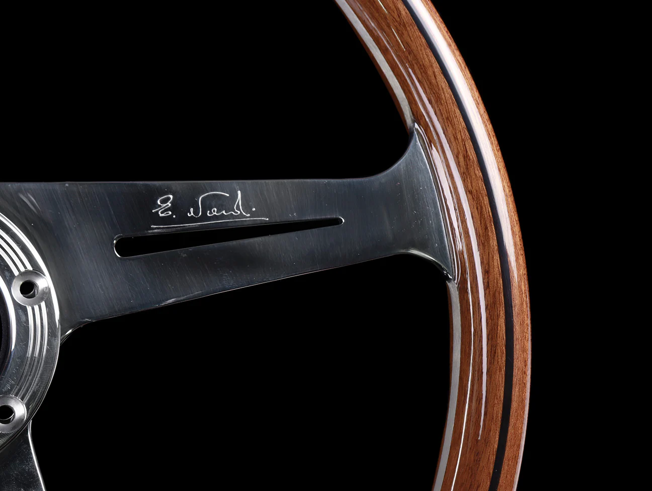 Nardi Classic ND 367 360mm Wood Steering Wheel w/Polished Spokes - Image 3
