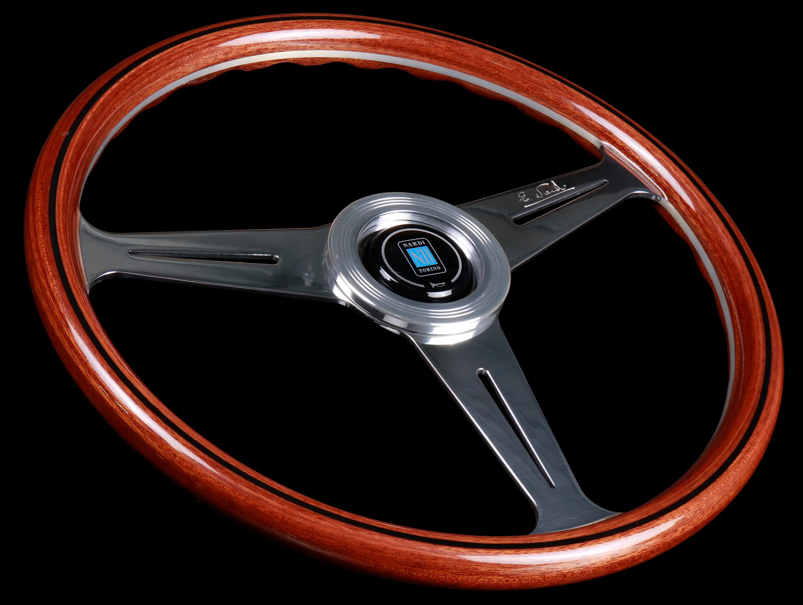 Nardi Classic Wood 360mm Steering Wheel w/ Flat Spokes - Image 2