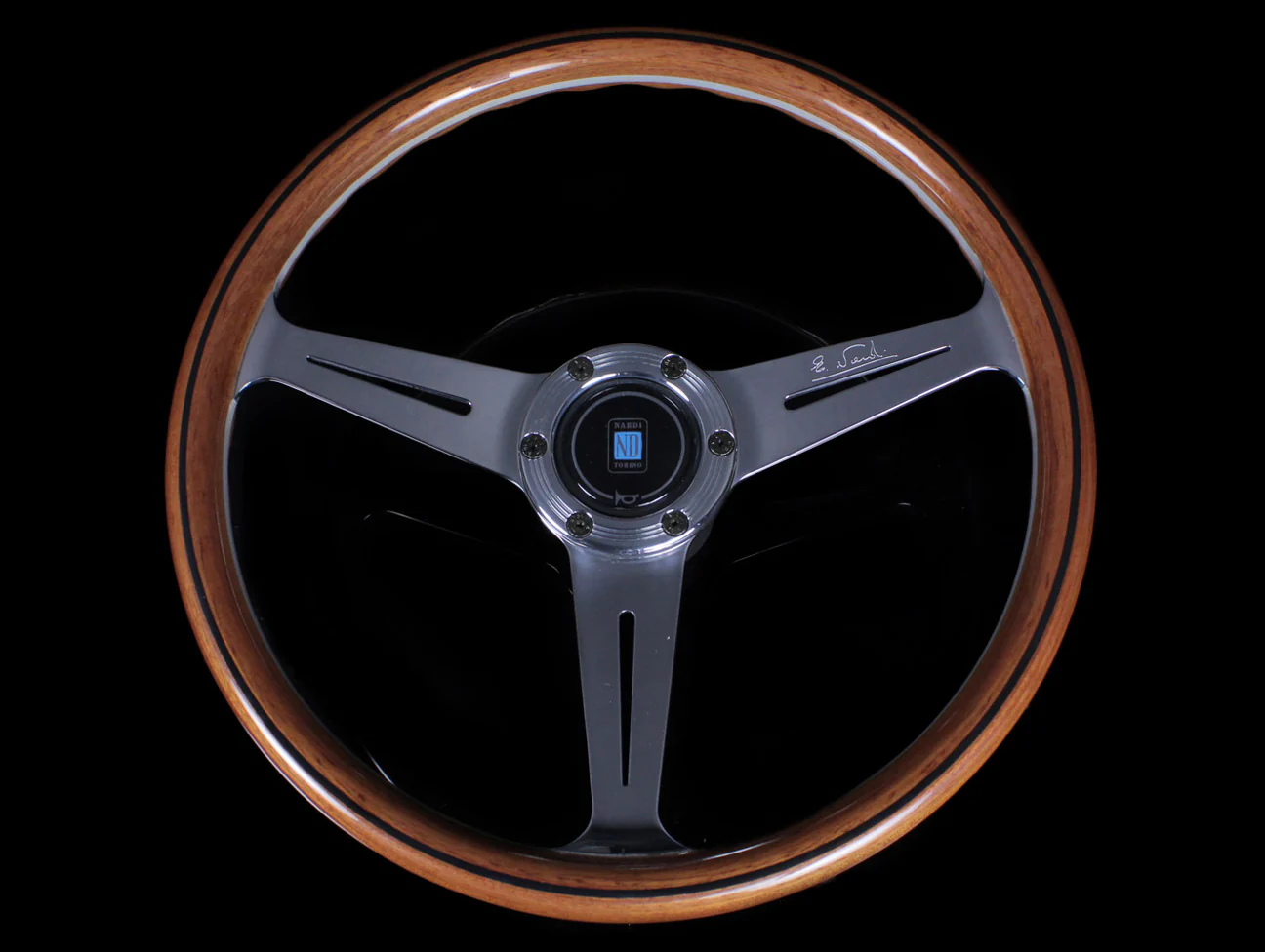 Nardi Classic Wood 360mm Steering Wheel w/ Polished Spokes