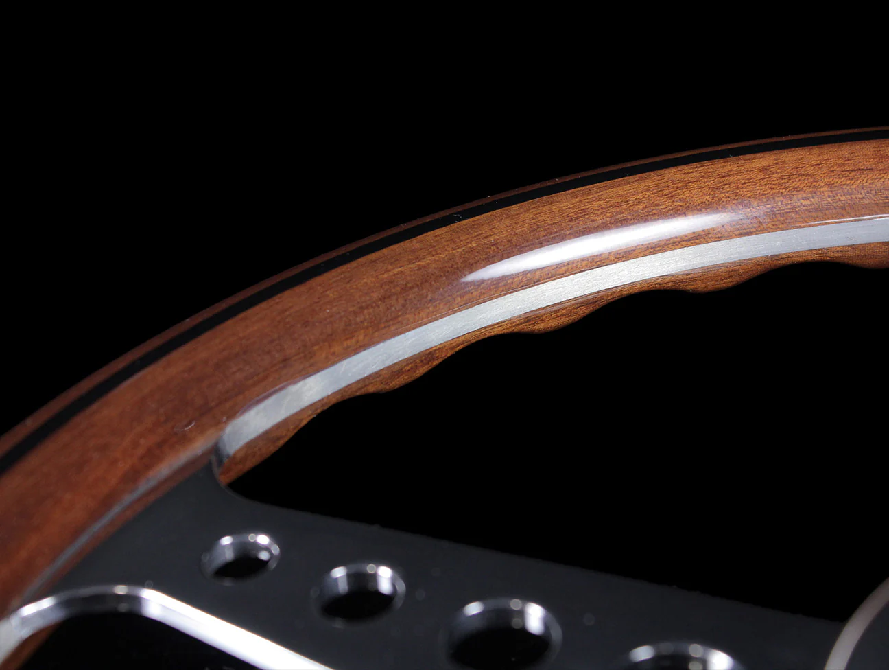 Nardi Classic Wood Anni 60 360mm Steering Wheel w/ Polished Round Hole Spokes - Image 5