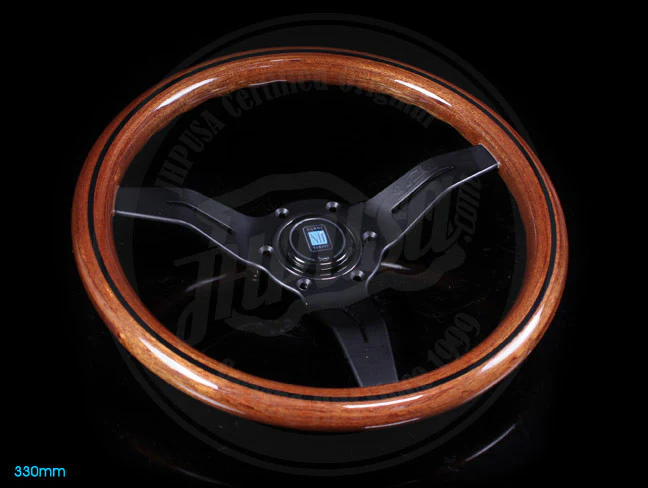 Nardi Classic Wood Deep Corn Steering Wheel w/ Black Spokes - Image 7