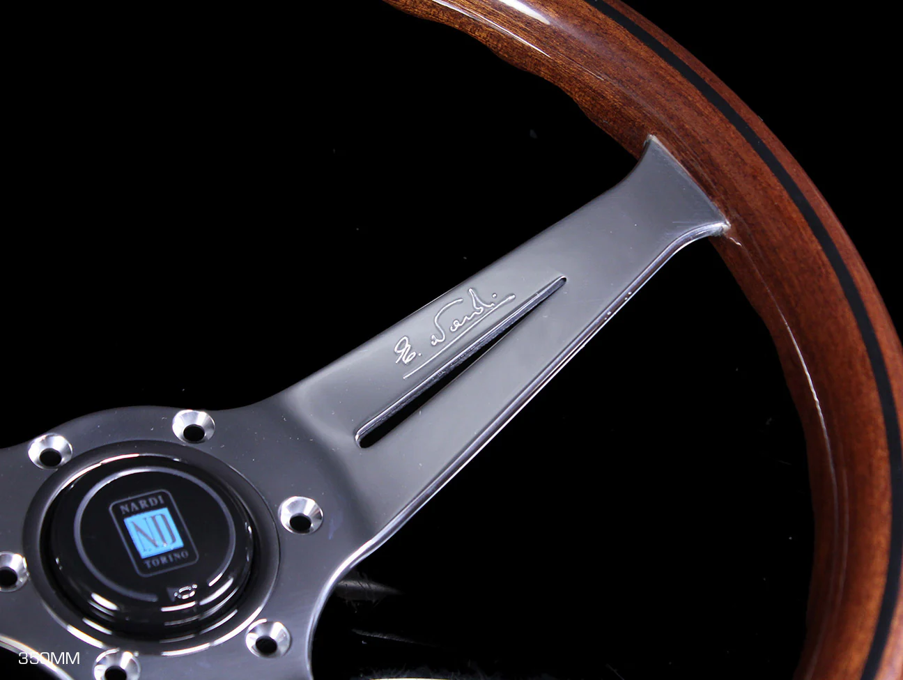 Nardi Classic Wood Deep Corn Steering Wheel w/ Polished Spokes - Image 5