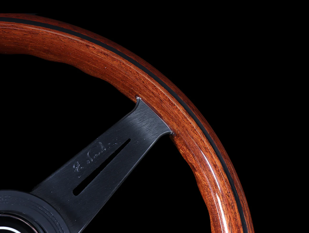 Nardi Classic Wood Steering Wheel w/ Black Spokes - Image 3