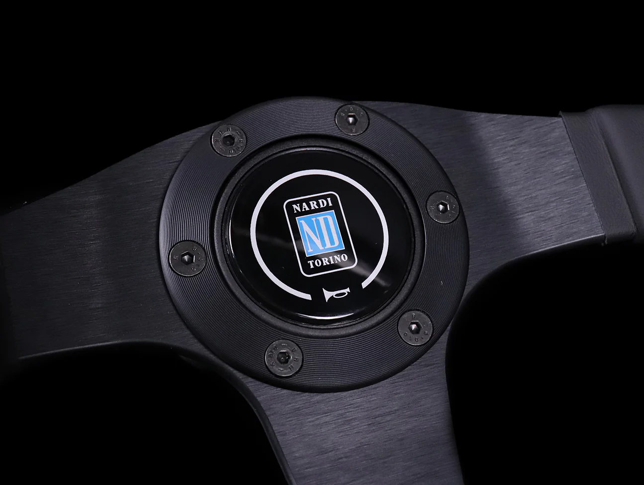 Nardi Leader 350mm Steering Wheel - Black & Red Leather - Image 3