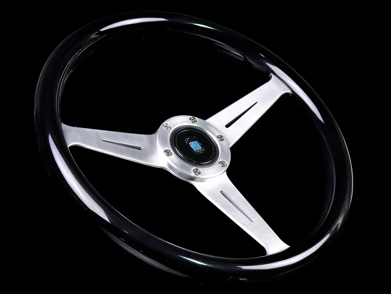 Nardi Marine Black 360mm Steering Wheel w/ Satin Spokes - Image 2