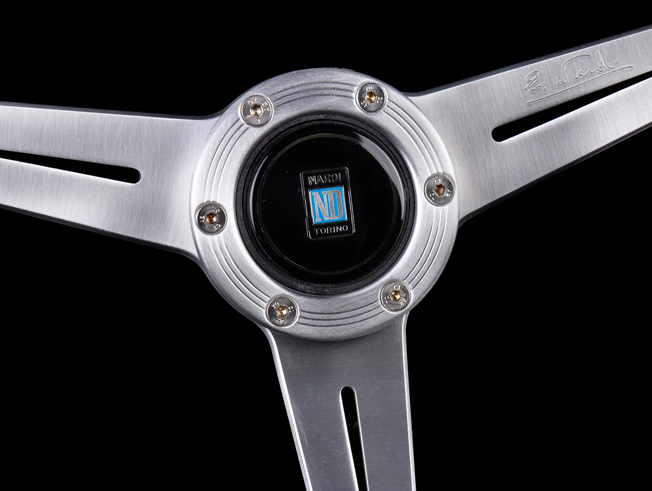 Nardi Marine Black 360mm Steering Wheel w/ Satin Spokes - Image 3