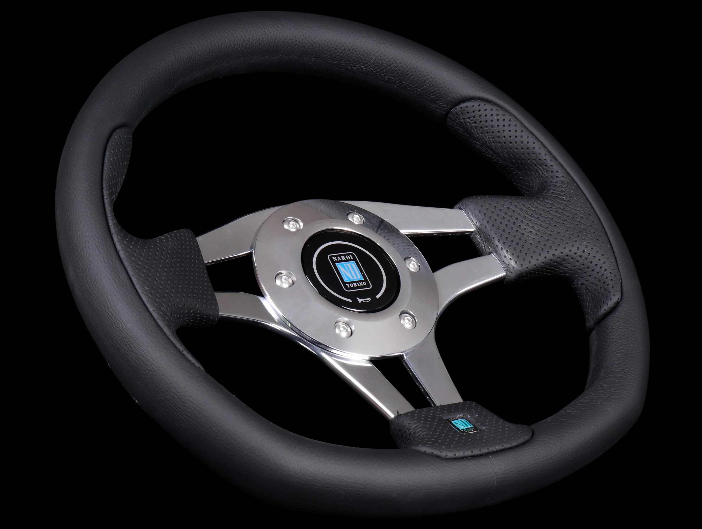 Nardi Pasquino 300mm Steering Wheel - Black Leather / Polished Spoke - Image 2
