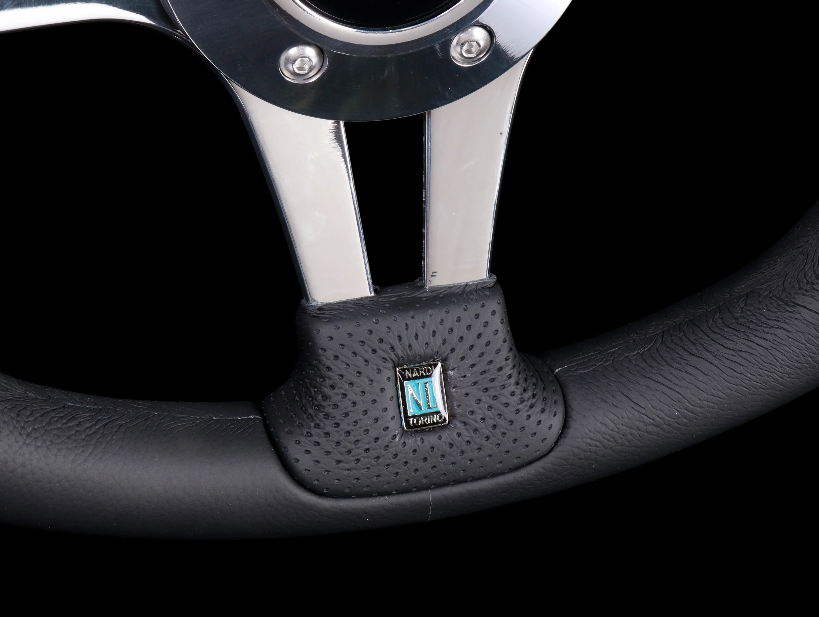 Nardi Pasquino 300mm Steering Wheel - Black Leather / Polished Spoke - Image 3
