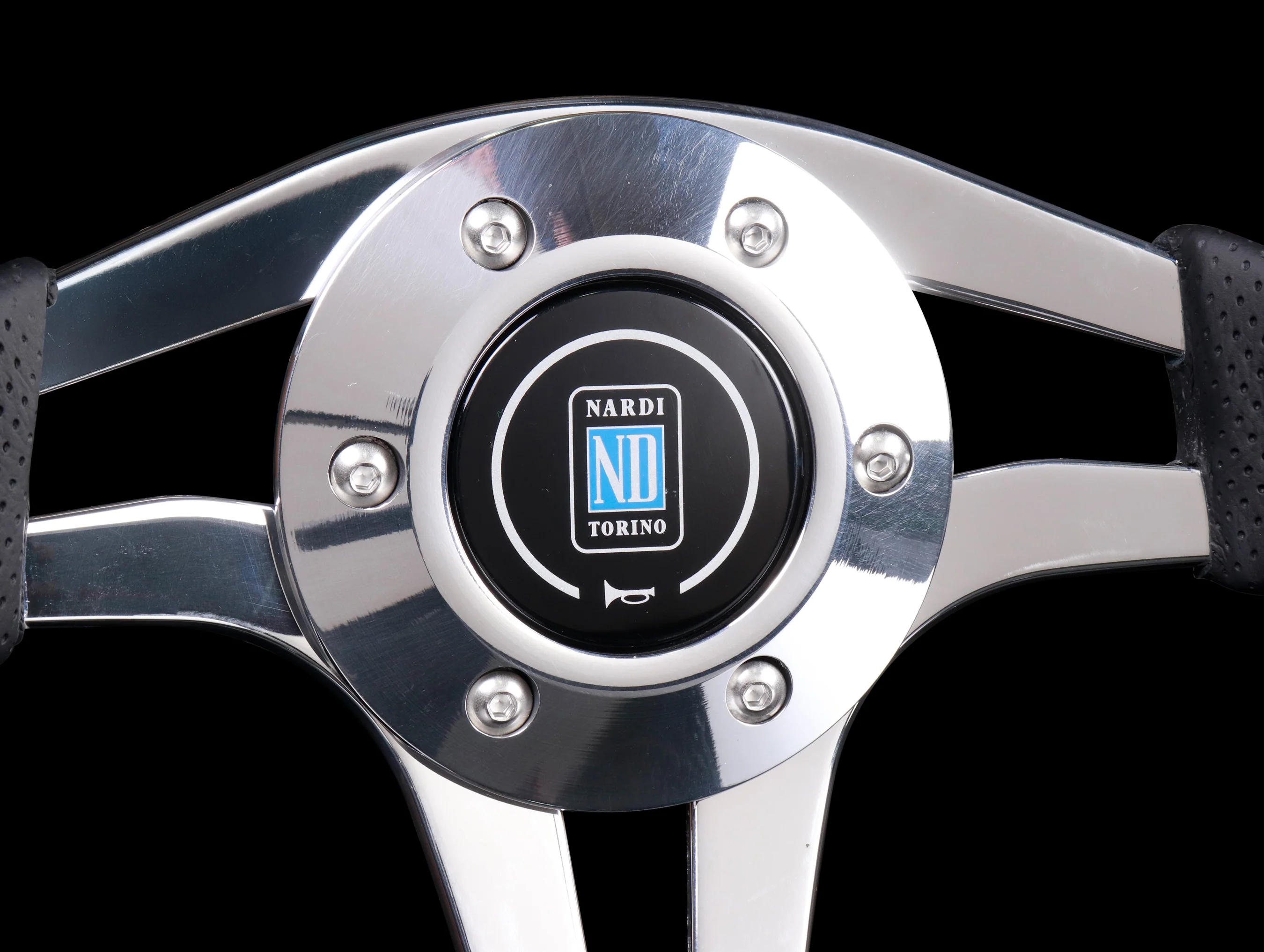 Nardi Pasquino 300mm Steering Wheel - Black Leather / Polished Spoke - Image 4