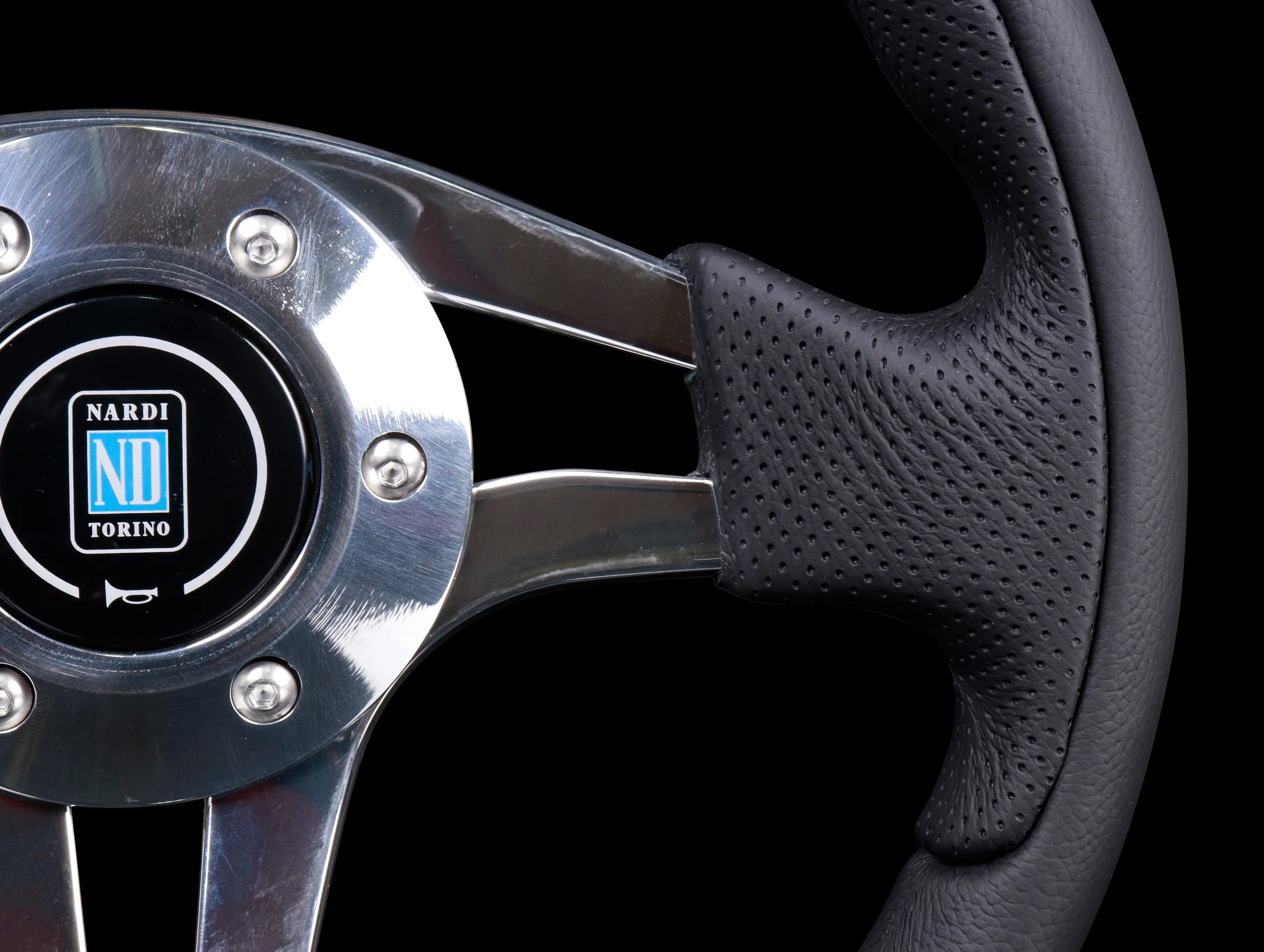 Nardi Pasquino 300mm Steering Wheel - Black Leather / Polished Spoke - Image 5