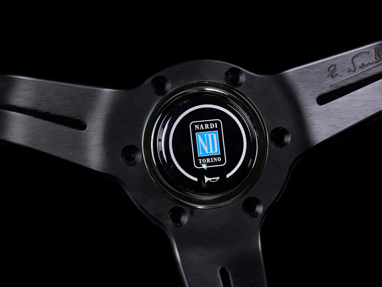 Nardi Sport Rally Deep Corn 330mm Steering Wheel - Black Perforated Leather / Red Stitch - Image 3