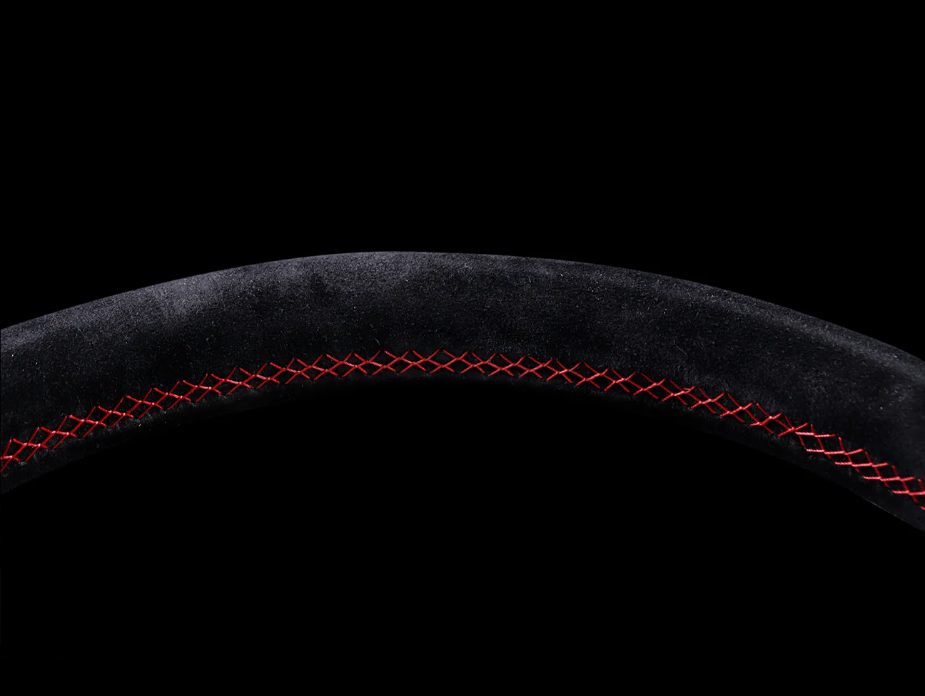 Nardi Sport Rally Deep Corn 330mm Steering Wheel - Black Suede / Red Stitch - Image 5