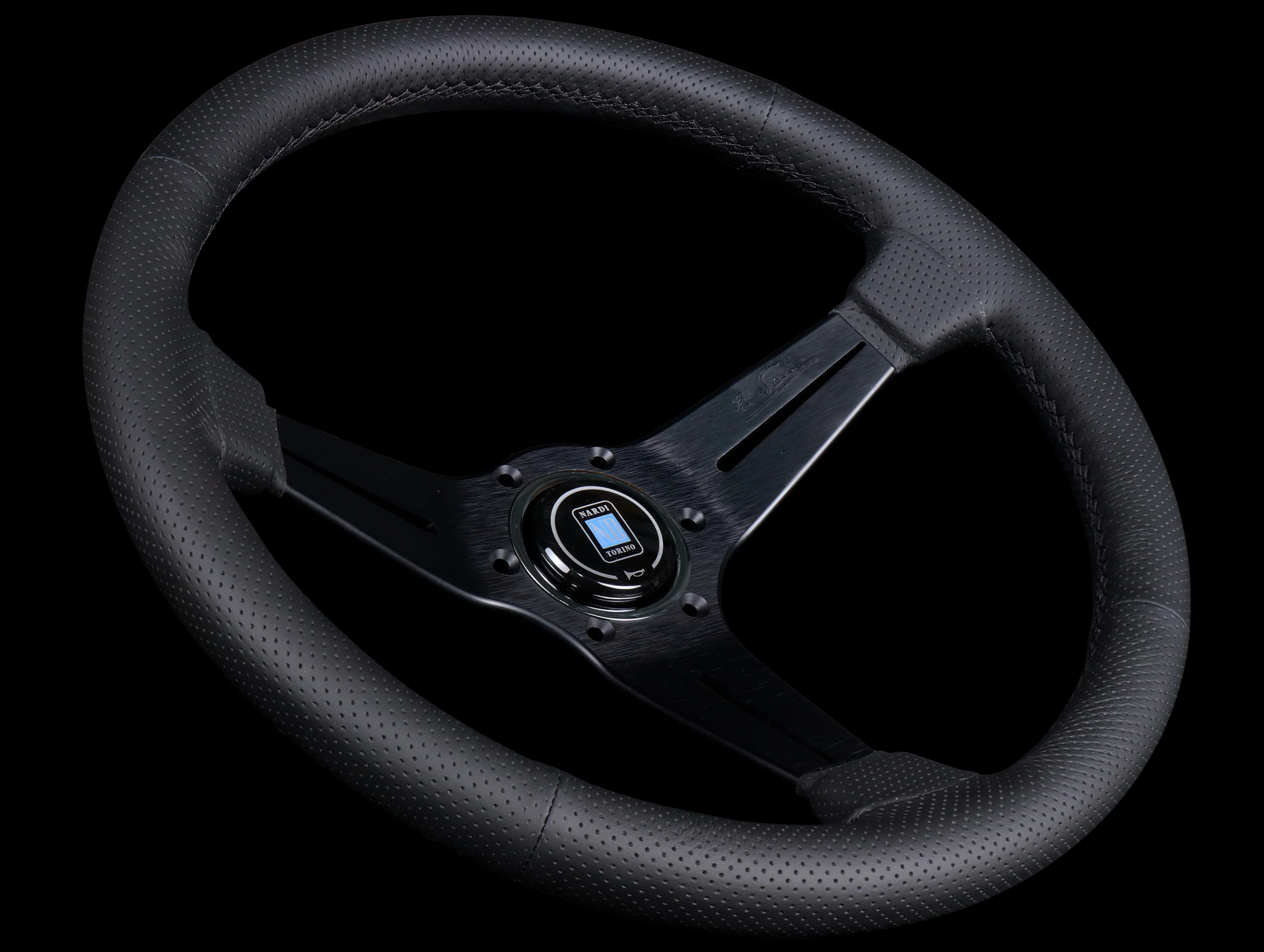 Nardi Sport Rally Deep Corn Black Edition Steering Wheel - 350mm Perforated Leather / Black Stitch - Image 2