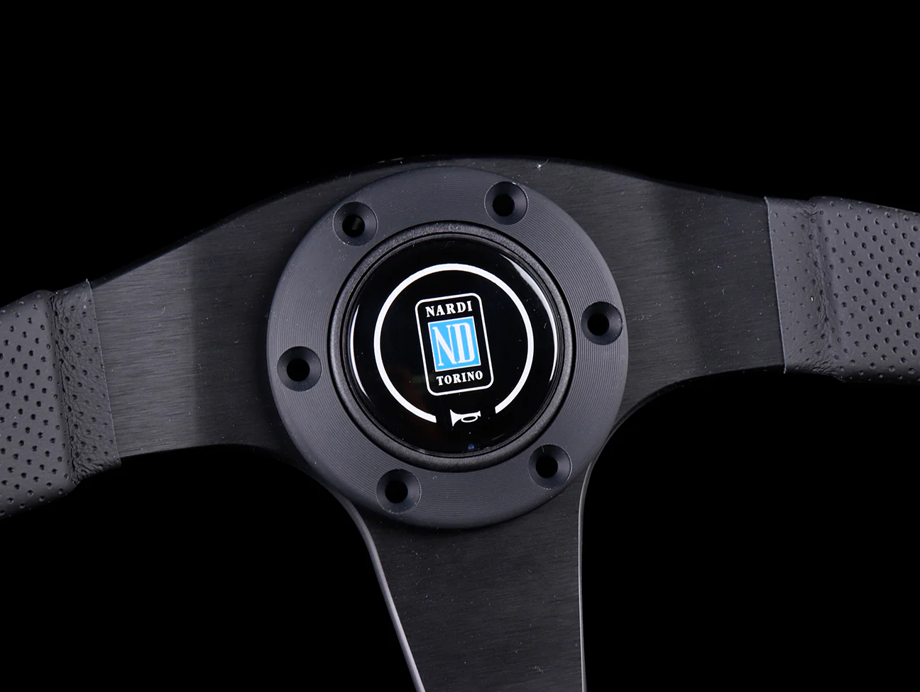 Nardi Twin Line 350mm Steering Wheel - Black Leather - Image 3