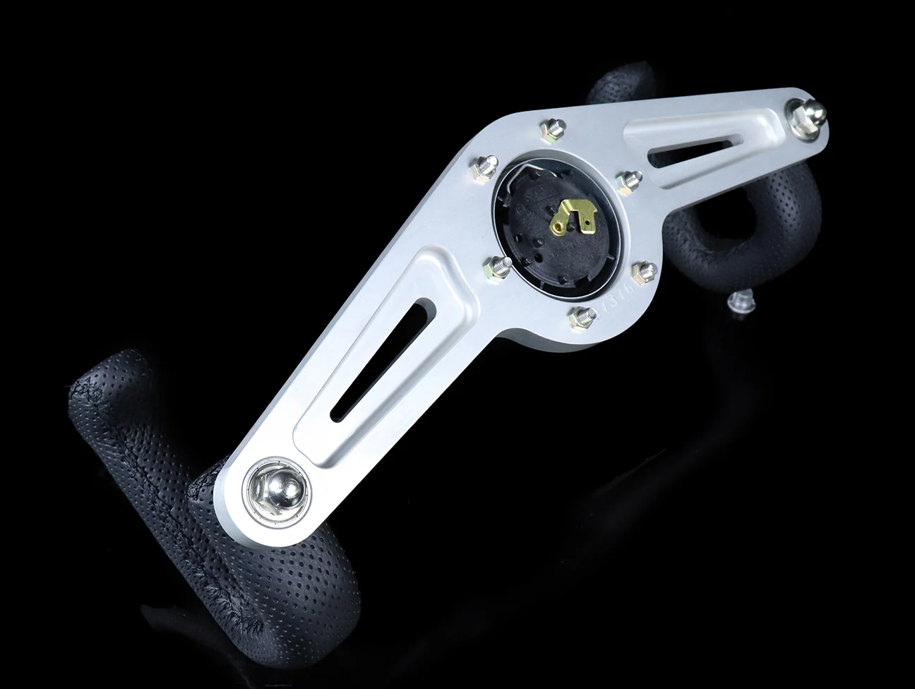 Nardi Two Spoke 330mm Steering Wheel - Black Perforated Leather Grips / Silver Spokes - Image 5