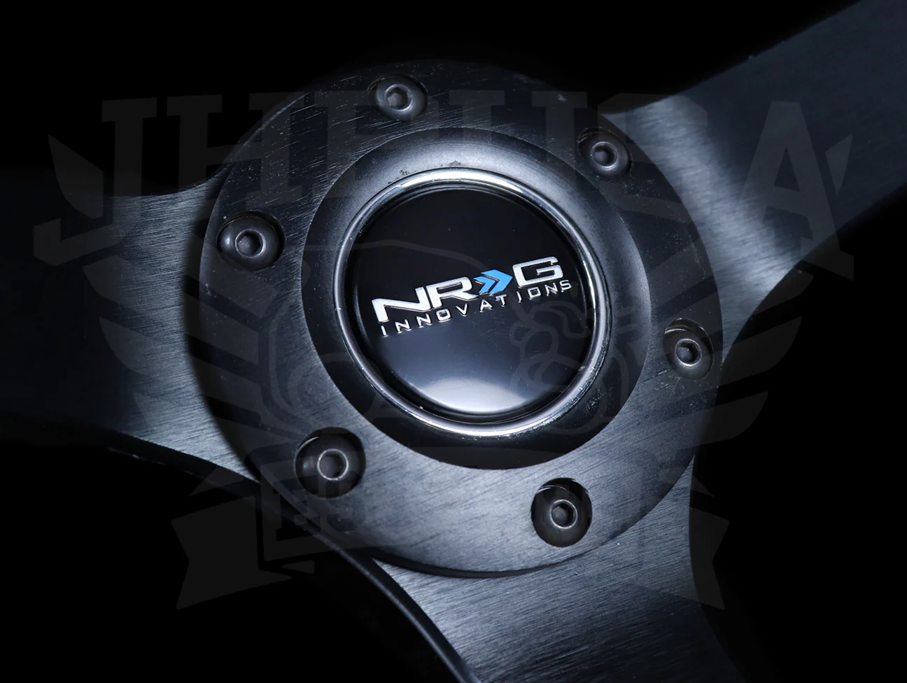 NRG Deep Dish Sport Steering Wheel - 350mm Black Suede / Silver Baseball Stitch - Image 3