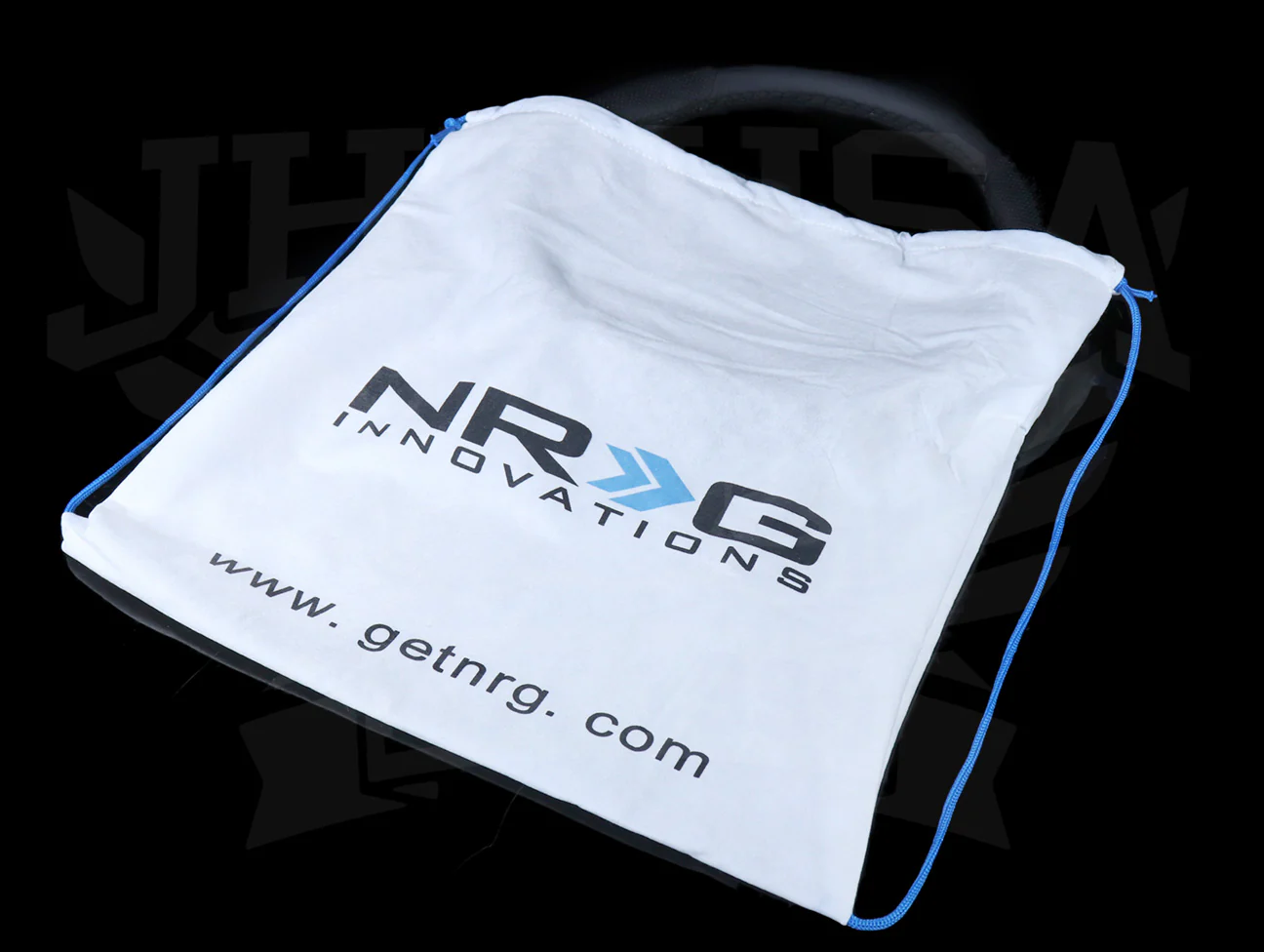 NRG Race Style Carbon Fiber Steering Wheel - 320mm Black Perforated Leather / Black Stitch - Image 8