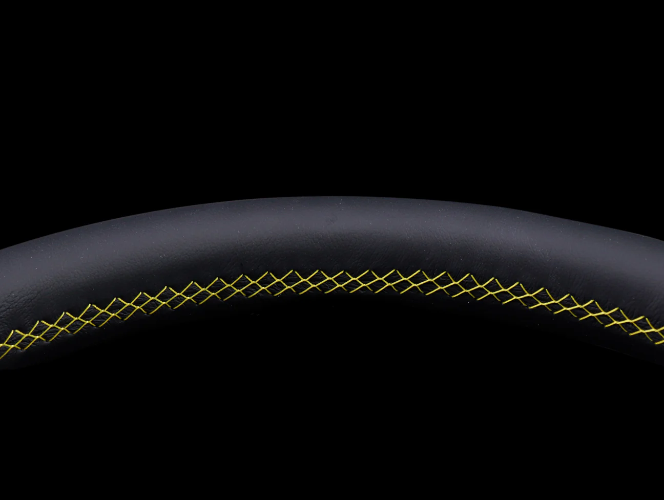 Personal Grinta 350mm Steering Wheel - Black Leather / Yellow Stitch - Image 5