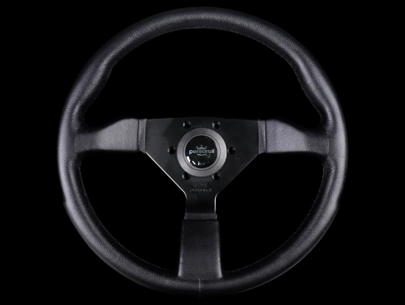Personal Grinta 350mm Steering Wheel - Black Polyurethane /  Silver Horn Button