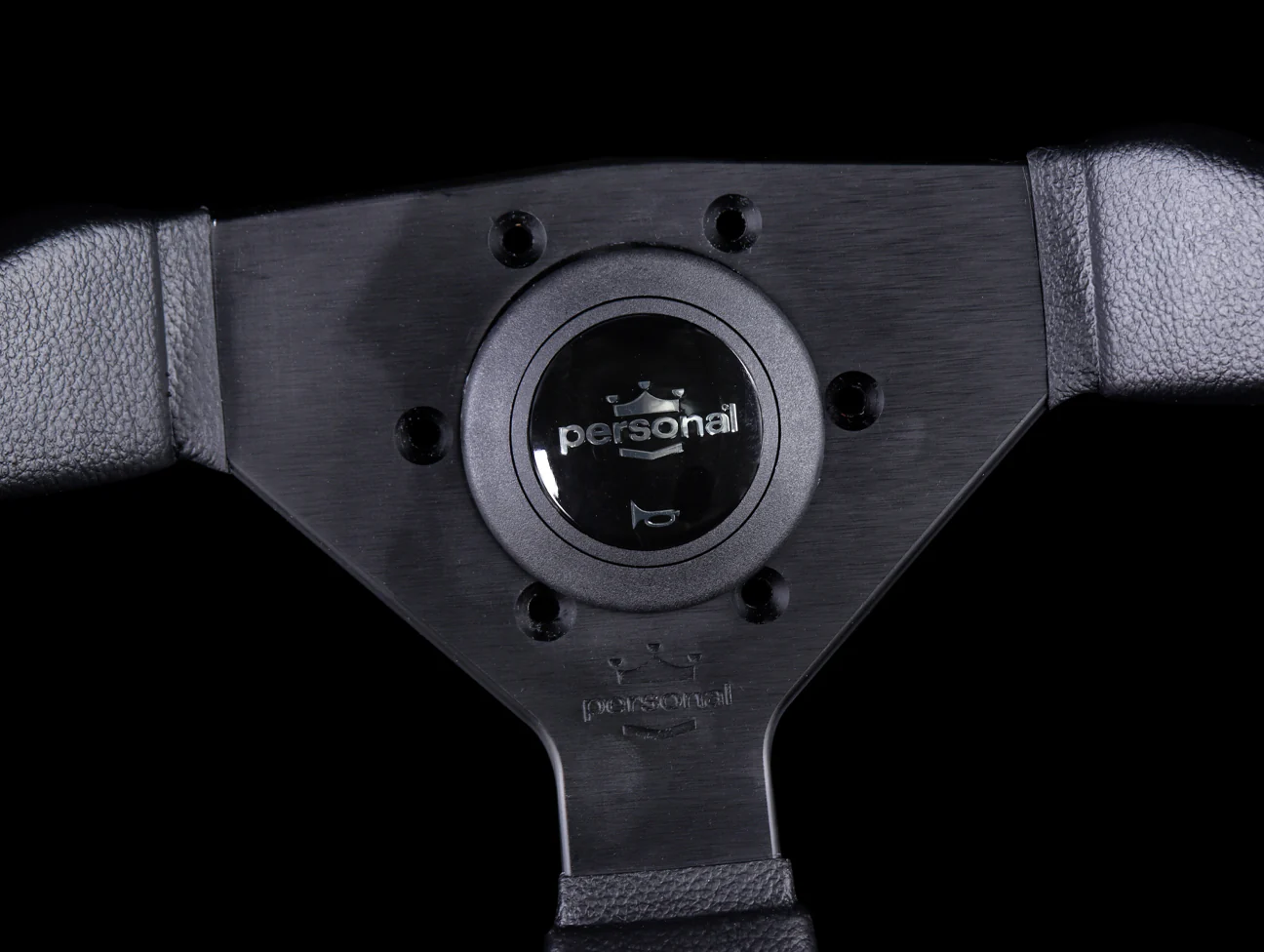 Personal Grinta 350mm Steering Wheel - Black Polyurethane /  Silver Horn Button - Image 3