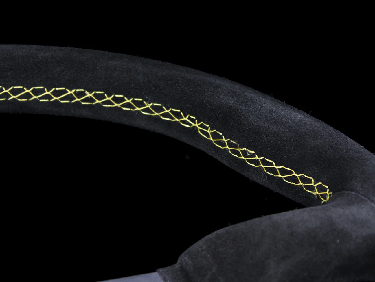 Personal Grinta 350mm Steering Wheel - Black Suede / Yellow Stitch & Logo - Image 5