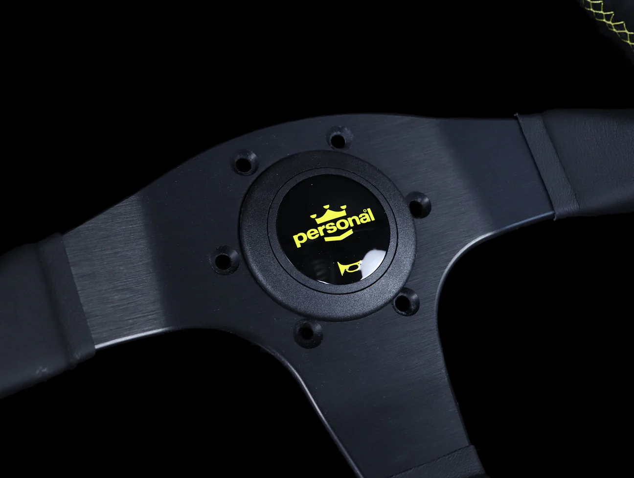 Personal Neo Actis 330mm Steering Wheel - Black Leather / Yellow Stitch - Image 3