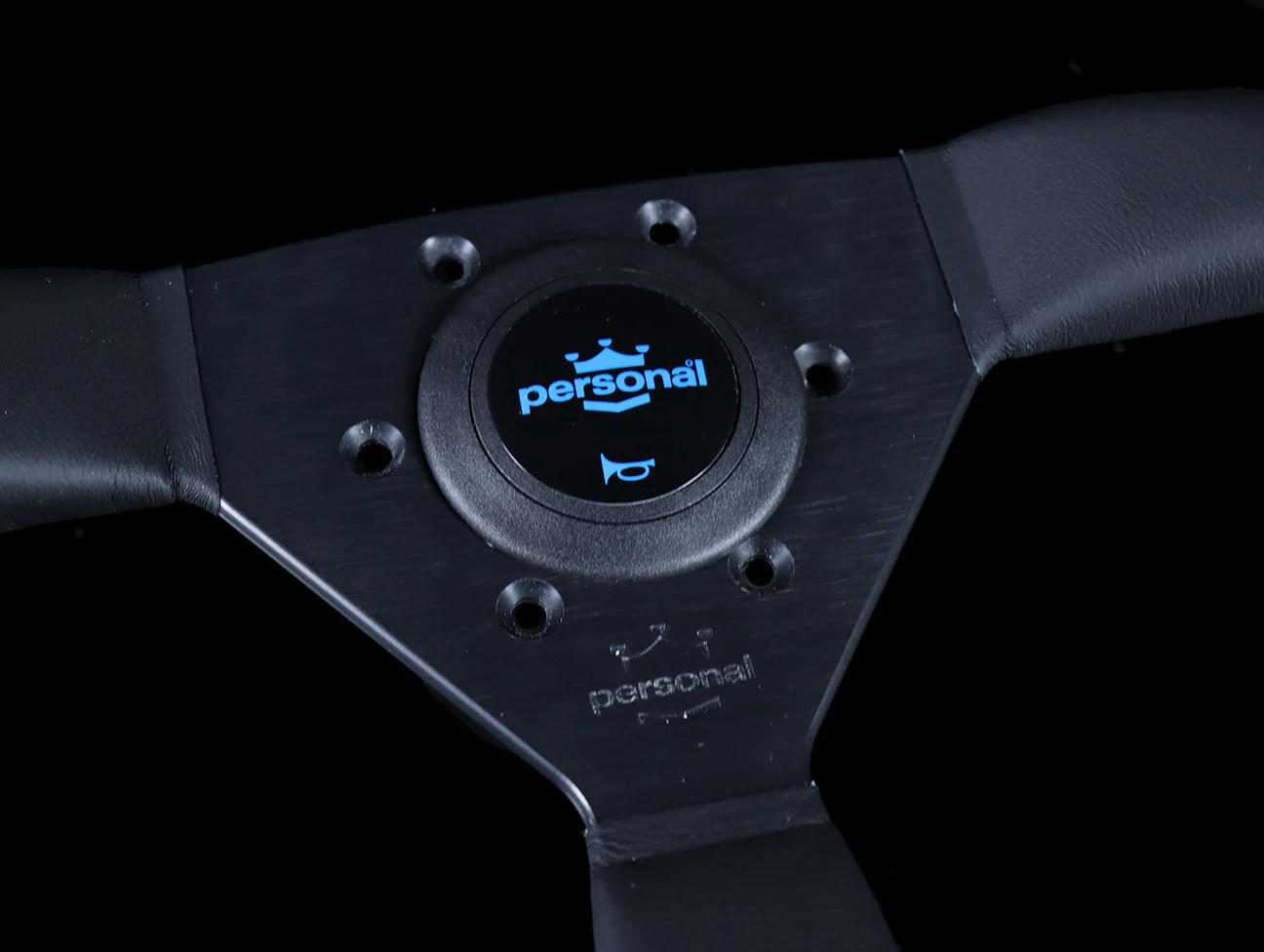 Personal Neo Eagle 340mm Steering Wheel - Black Leather / Blue Stitch - Image 3